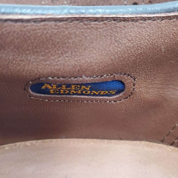 Allen Edmonds "McAllister" Mens 13 Brown Suede Leather Dress Shoe Wingtip Oxford - Picture 14 of 16